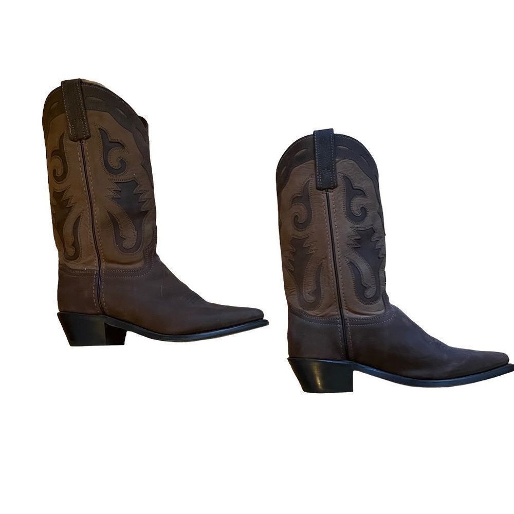 Laredo brown leather and suede cowboy boots from Nashville Boot & Co. - Picture 1 of 16